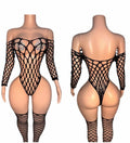 Black Rhinestone Bodysuit One-Piece